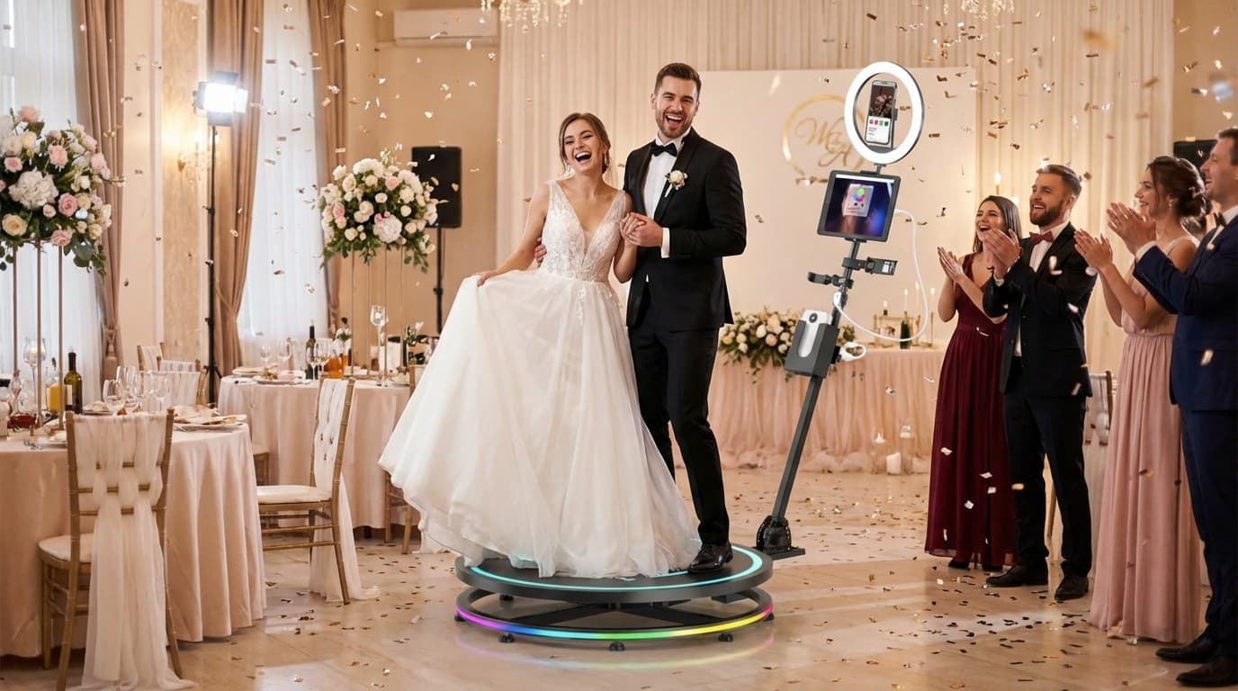 360 photo booth experience at a luxury event